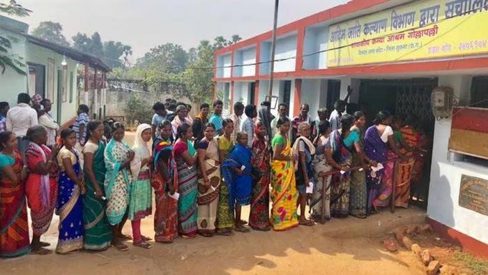 Chhattisgarh has recorded a total of 37.87 per cent of voter turnout till 1 pm on the second phase of polling today.
