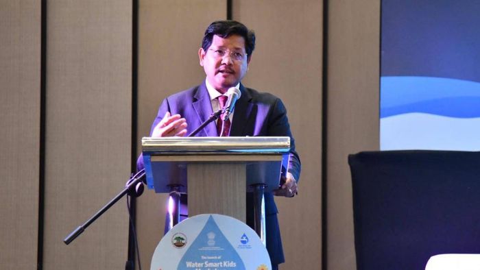 Meghalaya Chief Minister Conrad Sangma said that the State receives 63 billion cubic litres of water annually through rainfall, but is able to retain only 1 billion cubic litre of water.