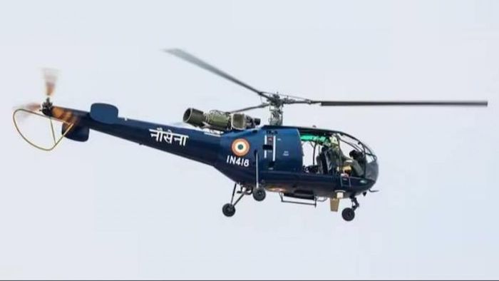 A Chetak helicopter crashed on the runway of the naval air station, INS Garuda, in Kochi on Saturday.