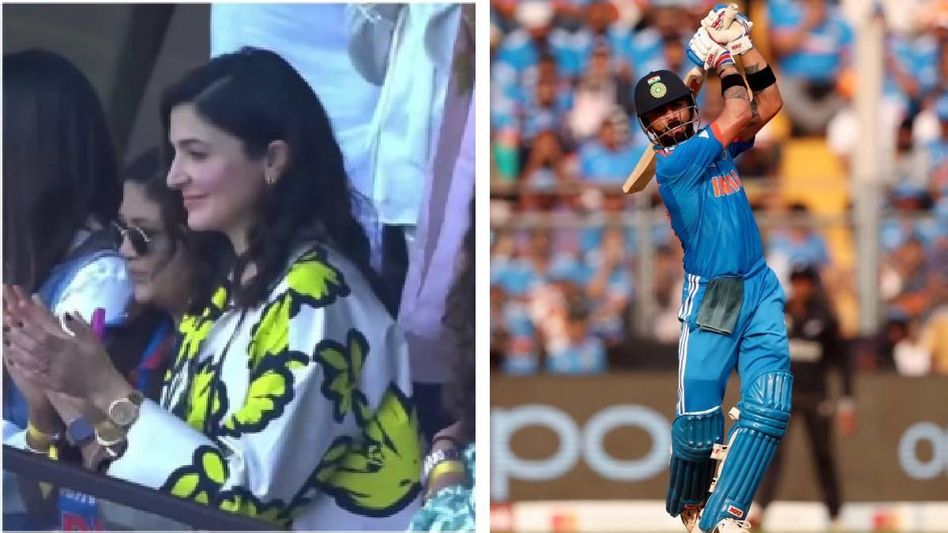 India vs New Zealand: Anushka Sharma smiles her heart out as Virat Kohli hits 50th hundred India vs New Zealand: Anushka Sharma smiles her heart out as Virat Kohli hits 50th hundred