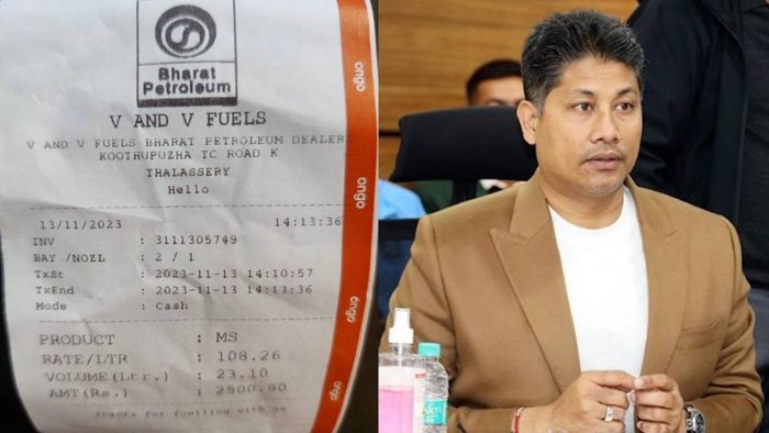 Assam Minister Pijush Hazarika today tried to show the difference in the prices of fuel between the states of Assam and Kerala.