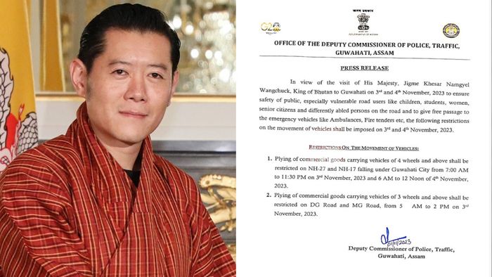 Guwahati traffic police issues advisory ahead of Bhutan King's visit
