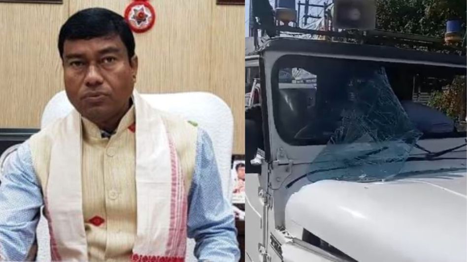 Assam: Convoy of Union Minister Rameshwar Teli meets with accident in Jagiroad Assam: Convoy of Union Minister Rameshwar Teli meets with accident in Jagiroad