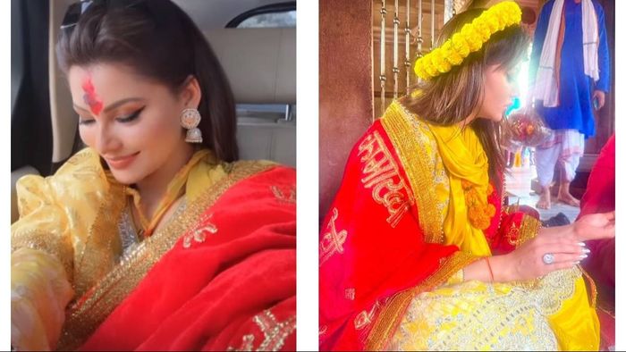 Urvashi Rautela visits Kamakhya temple in Guwahati for spiritual retreat