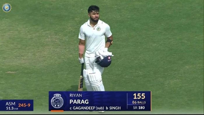 Riyan Parag's Century in Ranji Trophy 2024 Assam vs Chhattisgarh