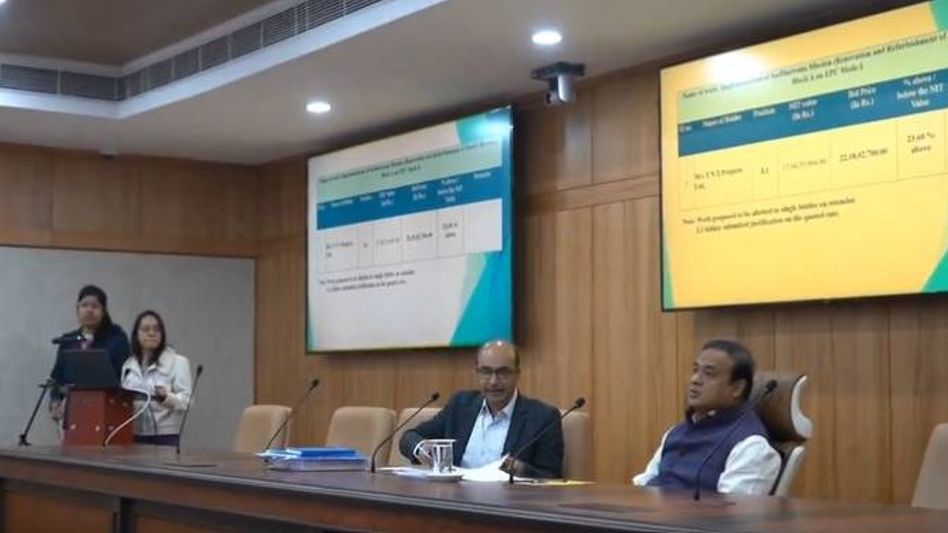 Himanta Biswa Sarma reviews infrastructure projects across Assam Himanta Biswa Sarma reviews infrastructure projects across Assam