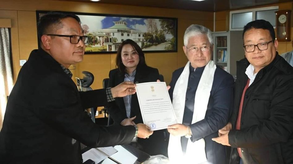 Dorjee Tshering Lepcha declared elected to the Rajya Sabha from Sikkim Dorjee Tshering Lepcha declared elected to the Rajya Sabha from Sikkim