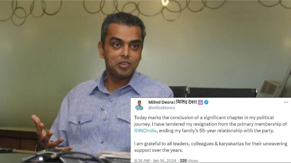 Congress leader Milind Deora resigns from party, says, "ending my family's 55-year relationship" Congress leader Milind Deora resigns from party, says, "ending my family's 55-year relationship"