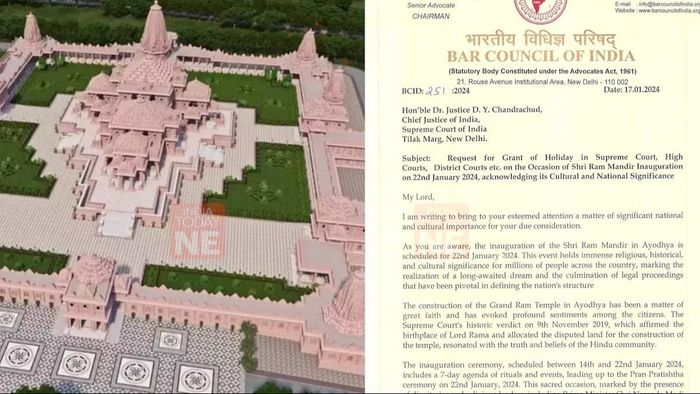 Bar Council of India appeals to CJI for judicial holiday on Shri Ram Mandir inauguration