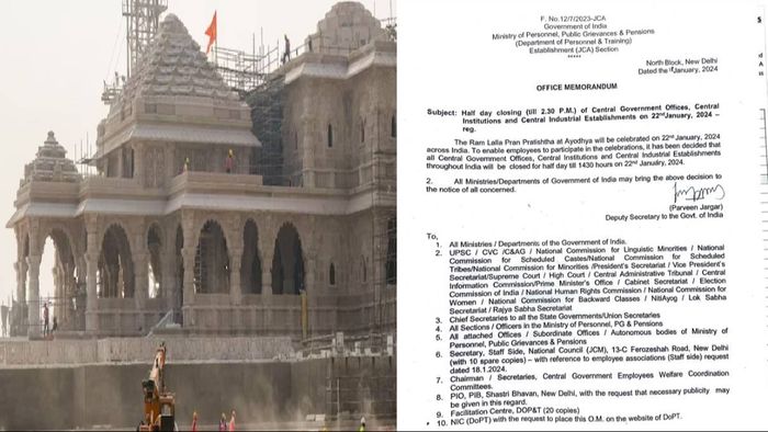 Half-day in government offices across India on Ram Mandir 'Pran Pratistha' day