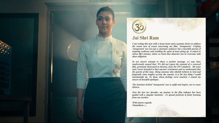 Nayanthara Addresses Annapoorani Movie Controversy, Apologises for Offending Sentiments