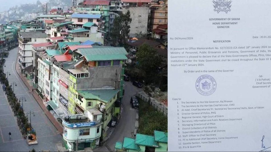 Sikkim declares statewide closure on January 22 Sikkim declares statewide closure on January 22