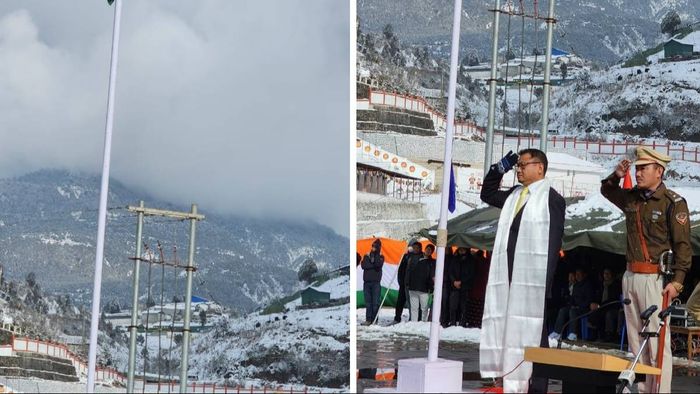 Tawang celebrates Republic Day with great enthusiasm amid snowfall