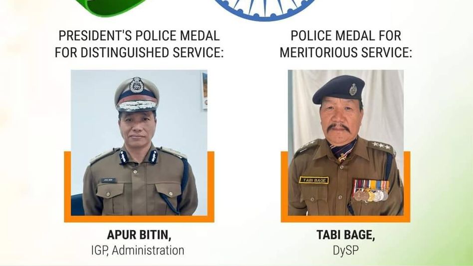 Two Arunachal police personnel recieve prestigious Police Medals Two Arunachal police personnel recieve prestigious Police Medals