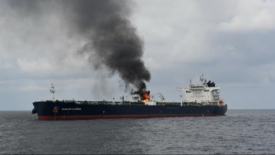 Houthis attack British oil tanker with 22 Indians onboard, Navy assisting in rescue operations Houthis attack British oil tanker with 22 Indians onboard, Navy assisting in rescue operations