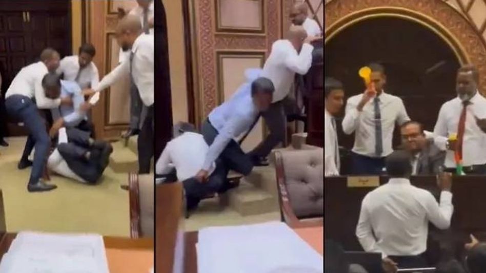 Chaos in Maldives Parliament as MPs get into fight, disrupt proceedings Chaos in Maldives Parliament as MPs get into fight, disrupt proceedings