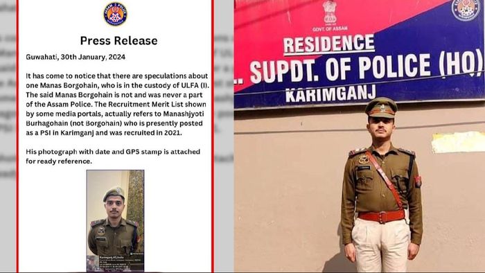 Alleged 'spy' Manash Borgohain, not officer Manashjyoti Burhagohain in ULFA-I video, clarifies Assam Police