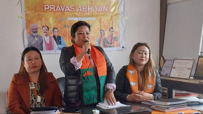 Sikkim BJP Mahila Morcha visits Meghalaya to promote awareness on central government schemes