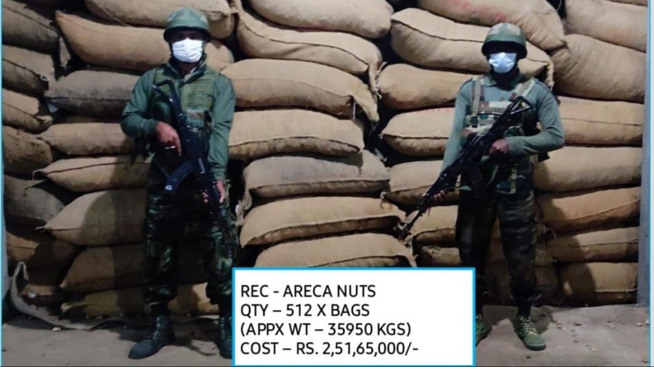 Mizoram: Illegal areca nuts worth Rs 2.5 crore seized in Champhai district Mizoram: Illegal areca nuts worth Rs 2.5 crore seized in Champhai district
