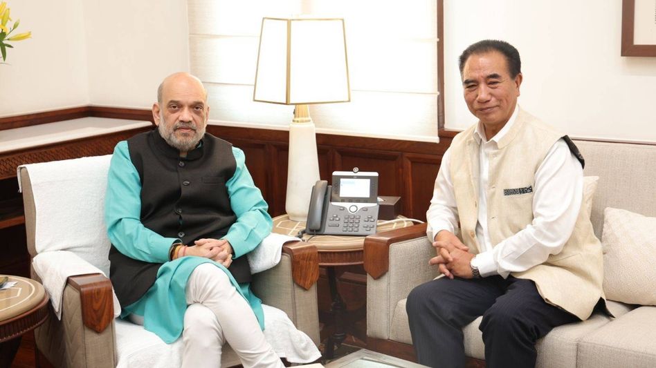 Mizoram Chief Minister Lalduhoma meets Union Home Minister Amit Shah Mizoram Chief Minister Lalduhoma meets Union Home Minister Amit Shah