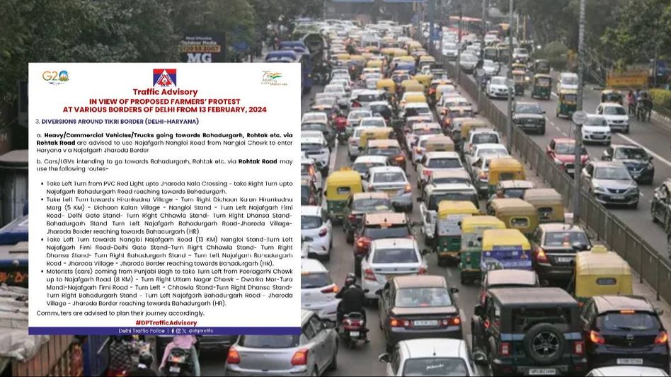 Delhi Traffic Police issue advisory for anticipated farmers' protest Delhi Traffic Police issue advisory for anticipated farmers' protest