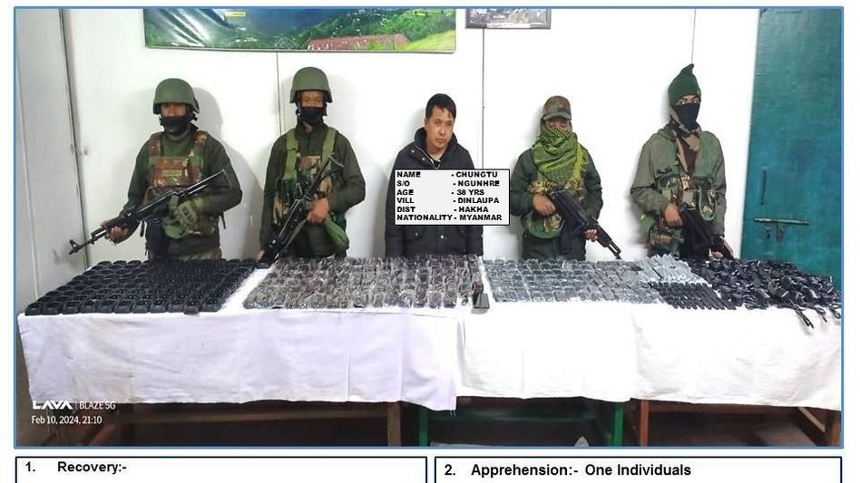 Mizoram: Assam Rifles apprehends Myanmar national in Siaha district Mizoram: Assam Rifles apprehends Myanmar national in Siaha district