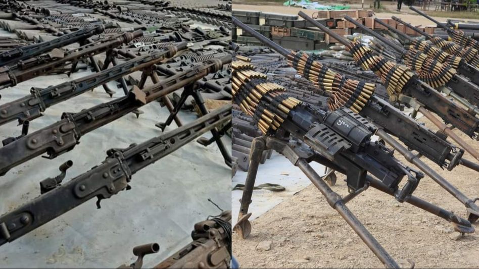 Myanmar's Arakan Army displays military weapons seized from junta bases in Kyauktaw Myanmar's Arakan Army displays military weapons seized from junta bases in Kyauktaw