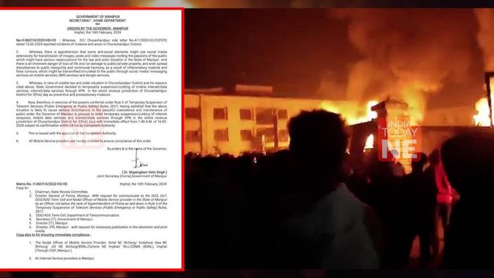 Manipur violence: Internet services suspended for five days till February 21 as fresh violence erupts