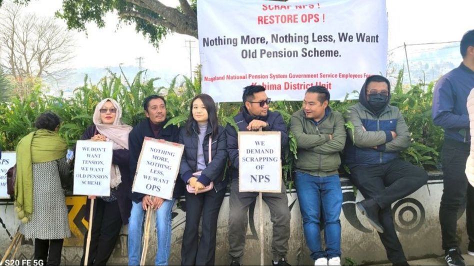 Nagaland government employees hit streets, demand restoration of old pension scheme Nagaland government employees hit streets, demand restoration of old pension scheme