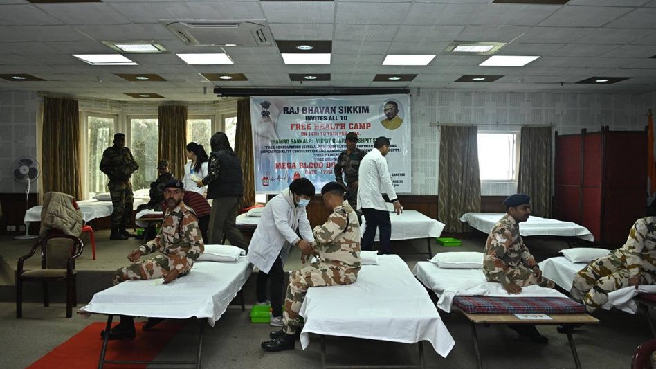 Sikkim: Blood donation camp held in Raj Bhavan at Gangtok Sikkim: Blood donation camp held in Raj Bhavan at Gangtok