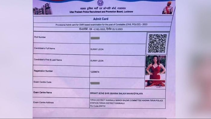 Sunny Leone's photo on UP police exam admit card goes viral, board deems it fake