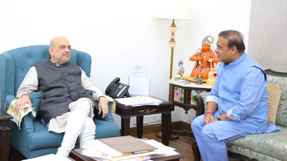 Himanta Biswa Sarma calls upon Union Home Minister Amit Shah in Delhi Himanta Biswa Sarma calls upon Union Home Minister Amit Shah in Delhi