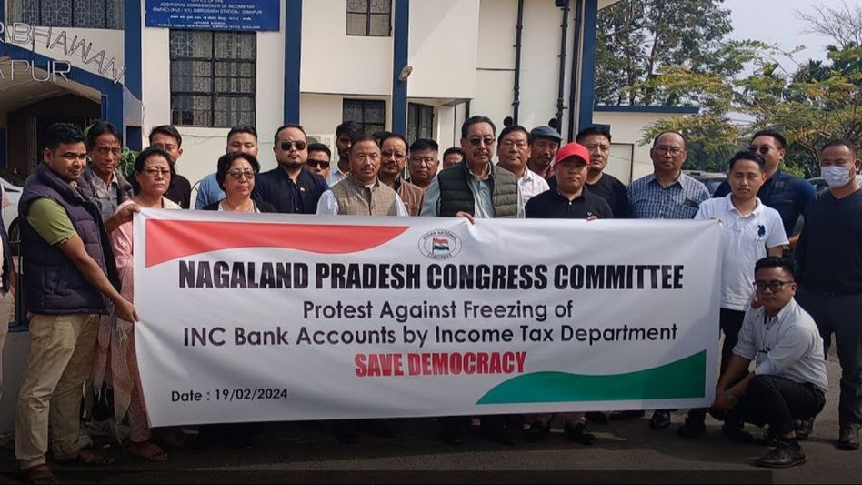 Nagaland Congress stages protest against IT department Nagaland Congress stages protest against IT department