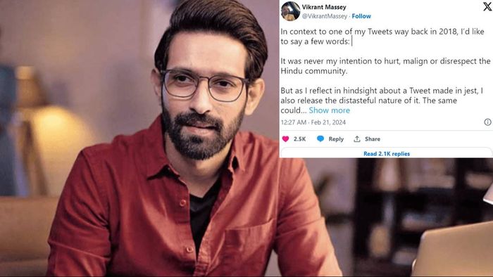 Vikrant Massey apologises for controversial 2018 tweet