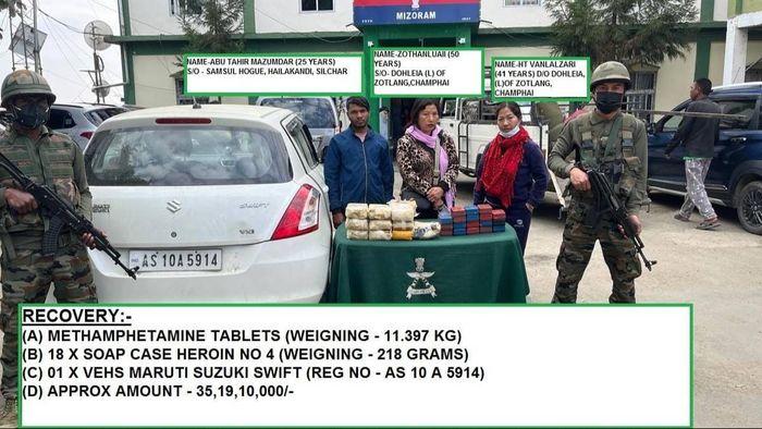 Mizoram: Assam Rifles & Champhai police seize methamphetamine and heroin worth Rs 35 crore