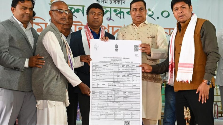 Assam minister Jayanta Malla Baruah distributes land pattas to families of Duliajan and Naharkatia constituency Assam minister Jayanta Malla Baruah distributes land pattas to families of Duliajan and Naharkatia constituency