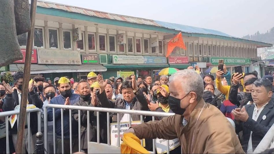 Sikkim: Citizen Action Party stages sit-in protest against state government's investment in Greenco Sikkim: Citizen Action Party stages sit-in protest against state government's investment in Greenco