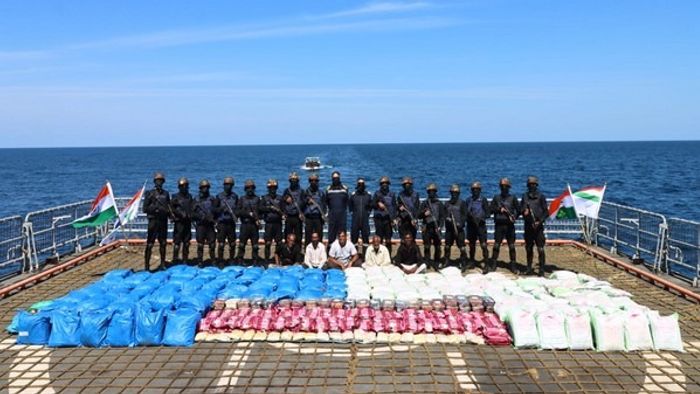 Indian Navy, Narcotics Control Bureau, contraband, Gujarat, maritime operation, narcotics trafficking