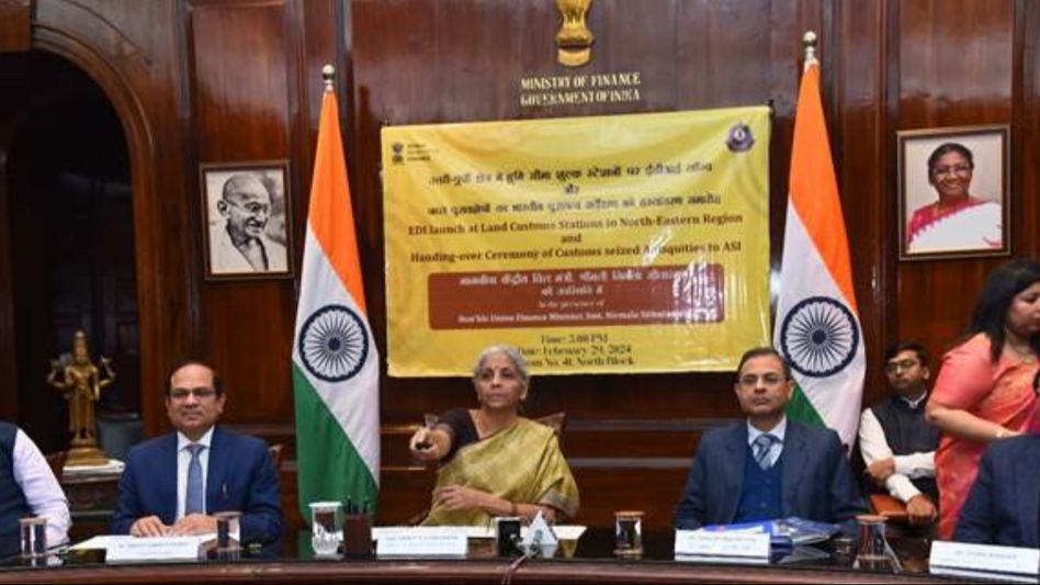 Union Minister Nirmala Sitharaman launches Electronic Data Interchange at remote Land Customs Stations in NE states Union Minister Nirmala Sitharaman launches Electronic Data Interchange at remote Land Customs Stations in NE states