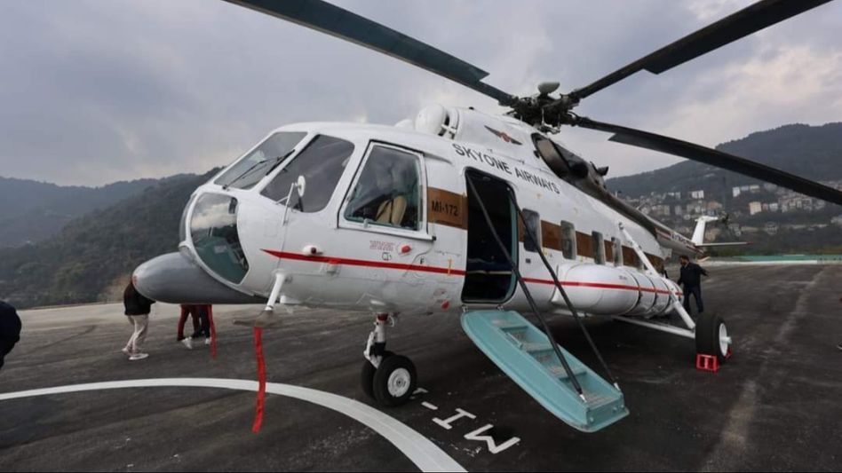 Sikkim CM unveils twin-engine MI172 helicopter with 26 seats for commercial operation Sikkim CM unveils twin-engine MI172 helicopter with 26 seats for commercial operation