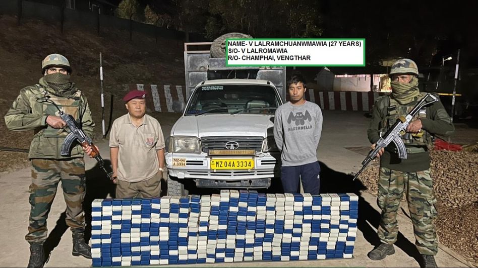 Mizoram: Assam Rifles seize heroin worth Rs 37 crore in Champhai district, one arrested Mizoram: Assam Rifles seize heroin worth Rs 37 crore in Champhai district, one arrested