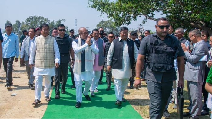 Manipur: N Biren Singh launches project for football ground at Lamlai