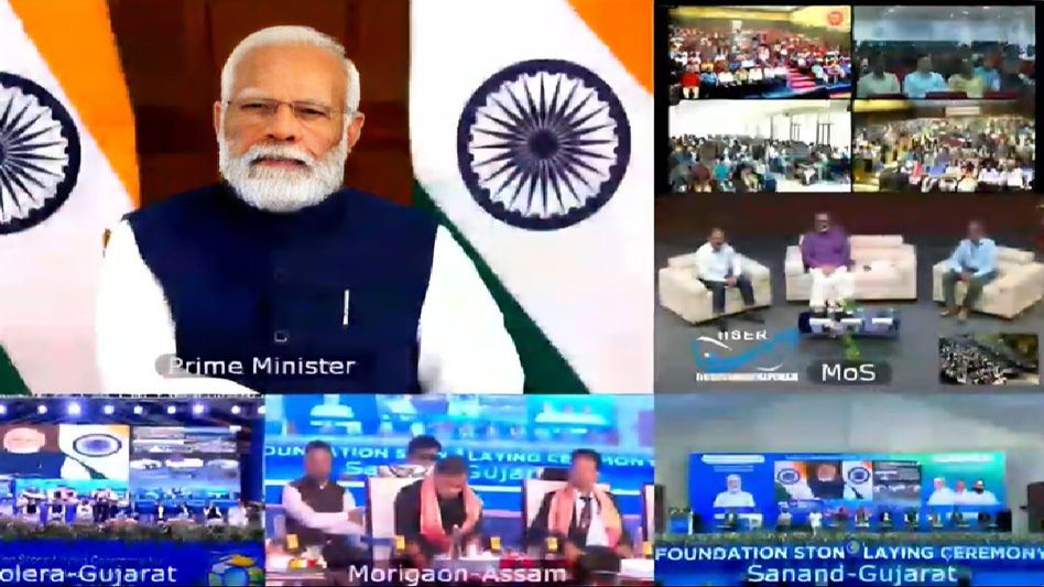PM Modi lays foundation stone for Assam’s biggest semiconductor facility in Morigaon PM Modi lays foundation stone for Assam’s biggest semiconductor facility in Morigaon