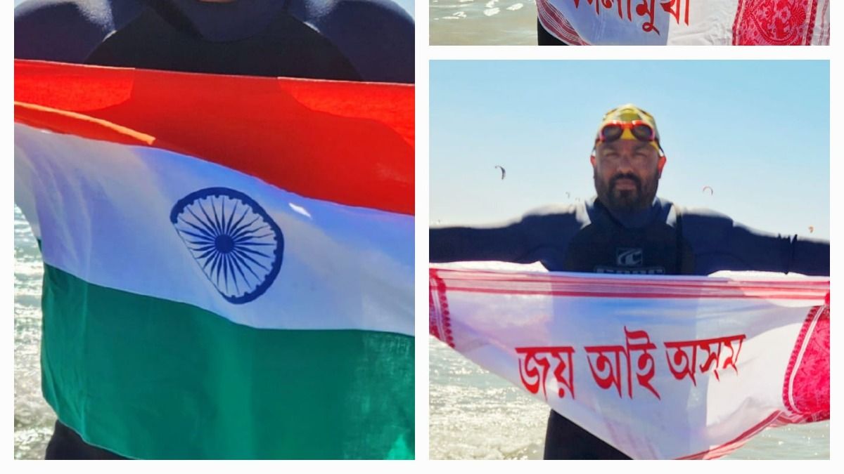 Elvis Ali Hazarika, Assamese swimmer, Robben Island, South Africa, historic swim, Assam, India