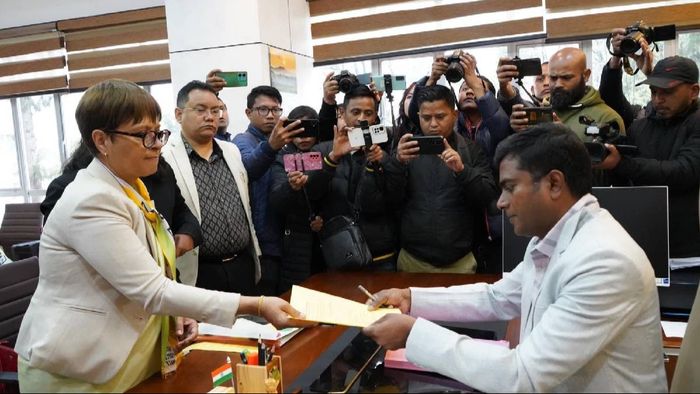 Meghalaya: NPP's Ampareen Lyngdoh files nomination for Shillong Lok Sabha seat