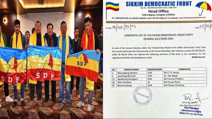 *Sikkim: SDF releases final list of candidates for state elections, Pawan Chamling to contest two seats* The Sikkim Democratic Front (SDF) has released its final list of contenders for the upcoming state assembly elections. Notably, former Chief Ministe
