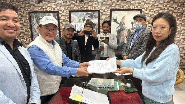Former CM Nabam Tuki files nomination for Arunachal West constituency