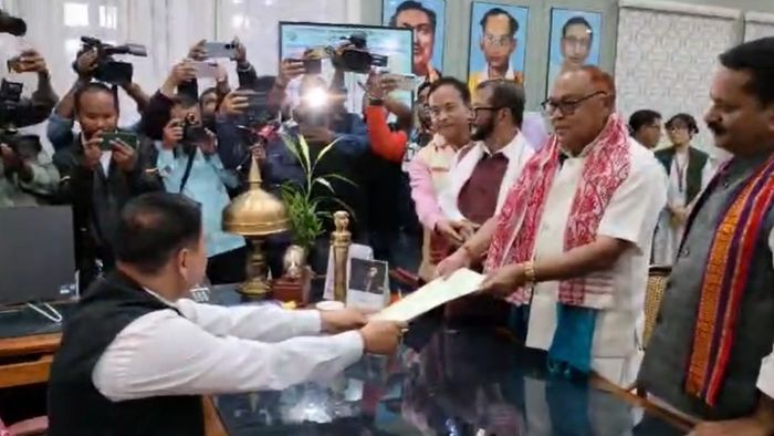 BJP's Ranjit Dutta files nomination in Tezpur
