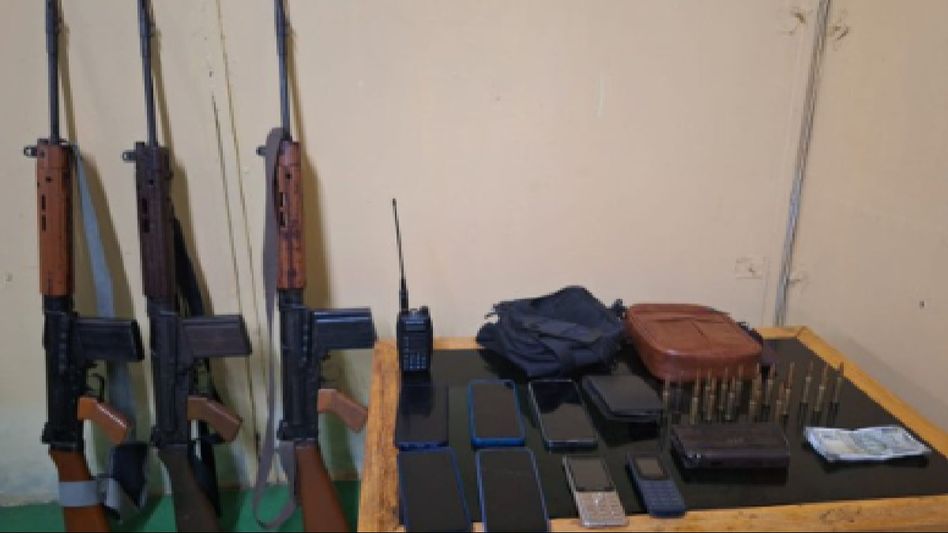Manipur: Four arrested following seizure of huge cache of arms and ammunition in Bishnupur district Manipur: Four arrested following seizure of huge cache of arms and ammunition in Bishnupur district