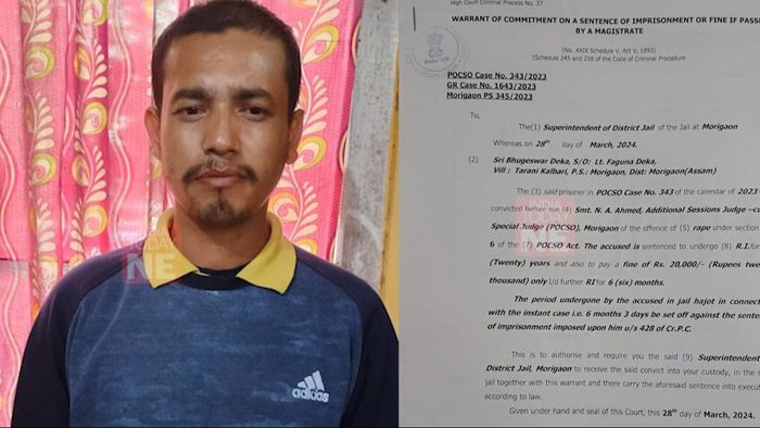 Assam: Man convicted under POCSO act sentenced to 20 years rigorous imprisonment in Morigaon